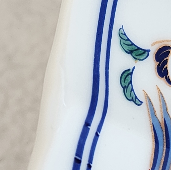 Large Japanese Imari Peacock Floral Footed Platter Console Bowl - Picture 15 of 16